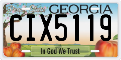 GA license plate CIX5119