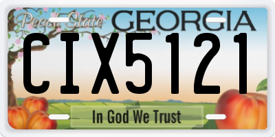 GA license plate CIX5121