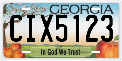 GA license plate CIX5123