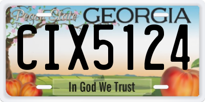 GA license plate CIX5124