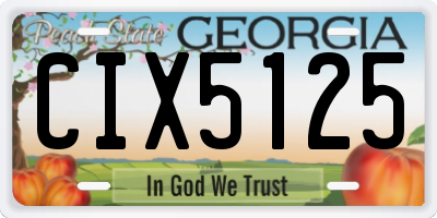 GA license plate CIX5125