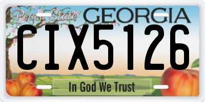 GA license plate CIX5126