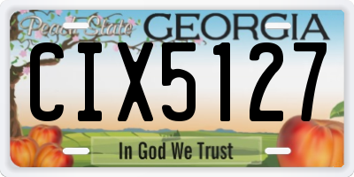 GA license plate CIX5127
