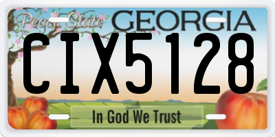 GA license plate CIX5128