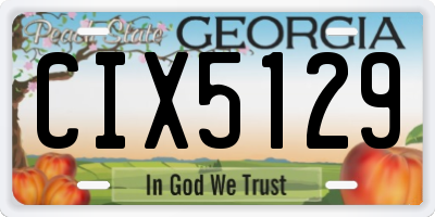 GA license plate CIX5129
