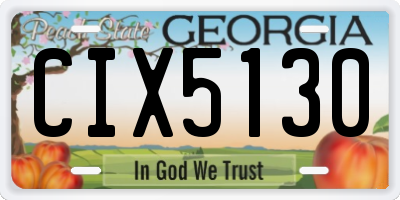 GA license plate CIX5130