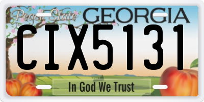 GA license plate CIX5131