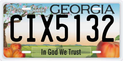 GA license plate CIX5132