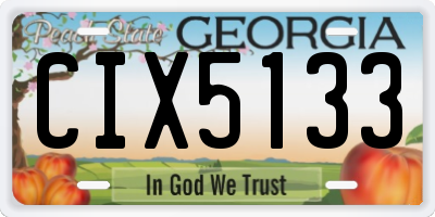 GA license plate CIX5133