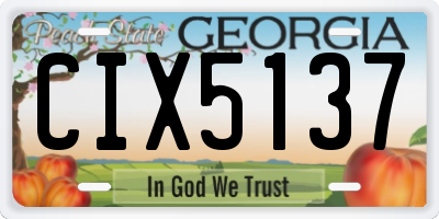 GA license plate CIX5137