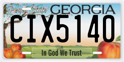 GA license plate CIX5140