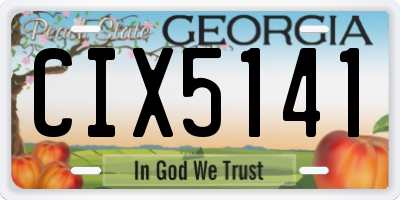 GA license plate CIX5141
