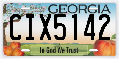 GA license plate CIX5142