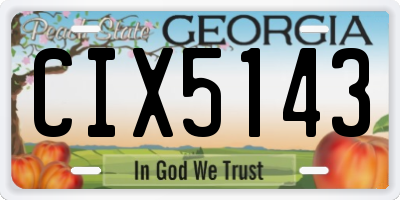 GA license plate CIX5143