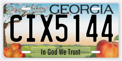 GA license plate CIX5144