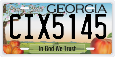 GA license plate CIX5145