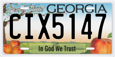 GA license plate CIX5147