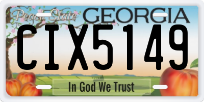GA license plate CIX5149