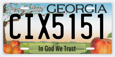GA license plate CIX5151