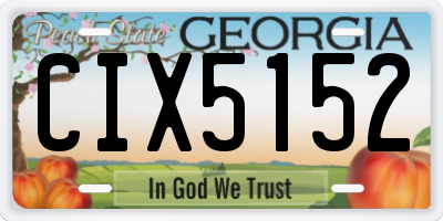 GA license plate CIX5152