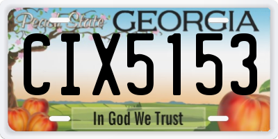GA license plate CIX5153