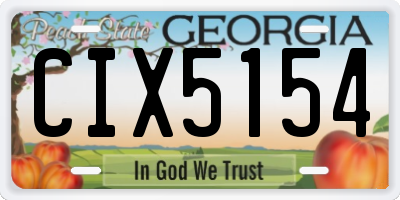GA license plate CIX5154