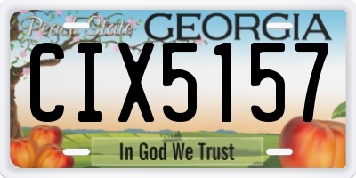 GA license plate CIX5157