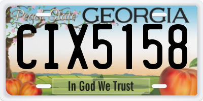 GA license plate CIX5158