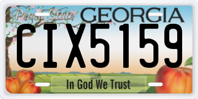 GA license plate CIX5159