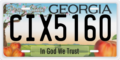 GA license plate CIX5160