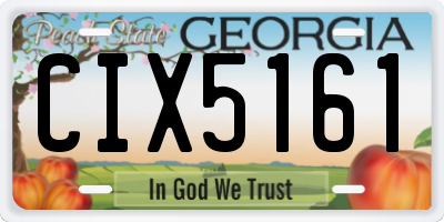 GA license plate CIX5161