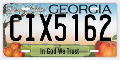 GA license plate CIX5162