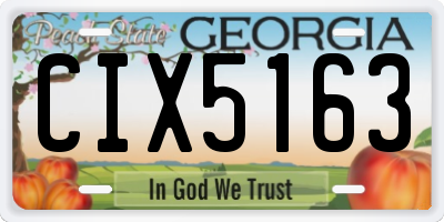 GA license plate CIX5163