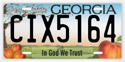 GA license plate CIX5164