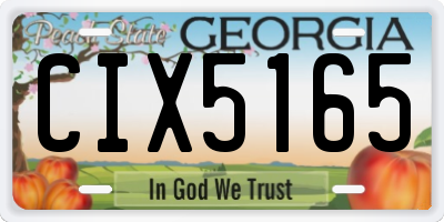 GA license plate CIX5165
