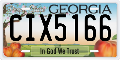 GA license plate CIX5166