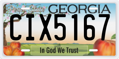GA license plate CIX5167