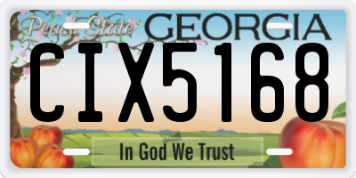 GA license plate CIX5168
