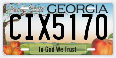 GA license plate CIX5170