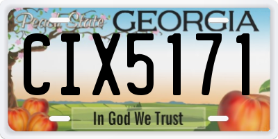 GA license plate CIX5171