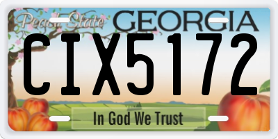 GA license plate CIX5172
