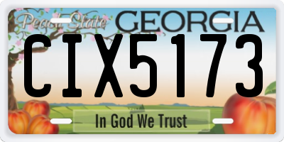 GA license plate CIX5173