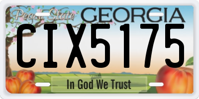 GA license plate CIX5175