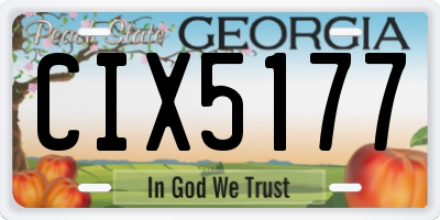 GA license plate CIX5177