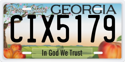 GA license plate CIX5179