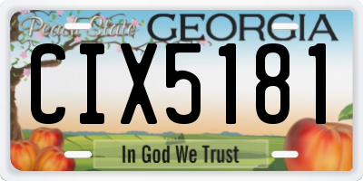 GA license plate CIX5181