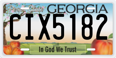 GA license plate CIX5182