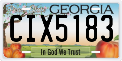GA license plate CIX5183