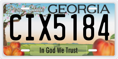 GA license plate CIX5184