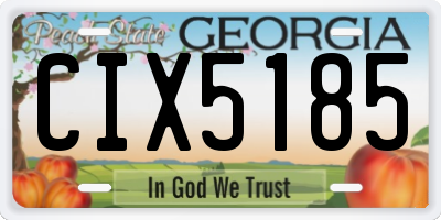 GA license plate CIX5185
